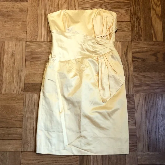 bcbg gold strapless dress Evening Gowns Bcbg Marilyne Dress The Marilyn Strapless Crystal Satin Gown Flower's Dress Boutique